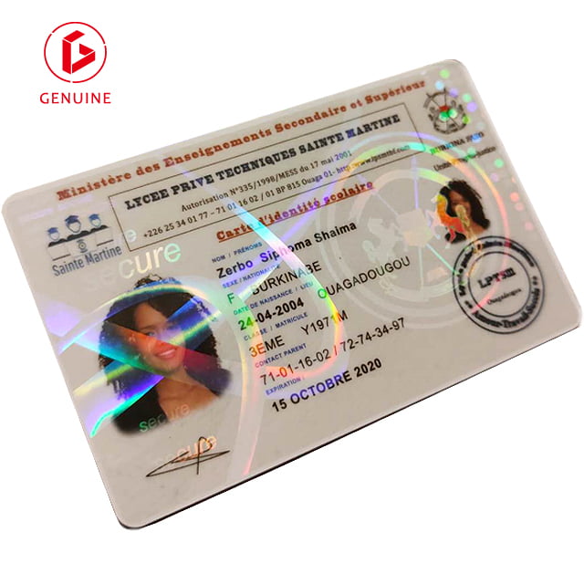 A hologram overlay on an ID card