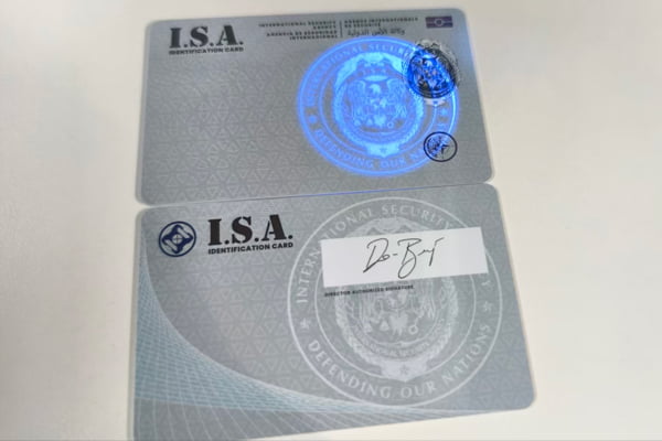 Microtext and UV features on an ID card