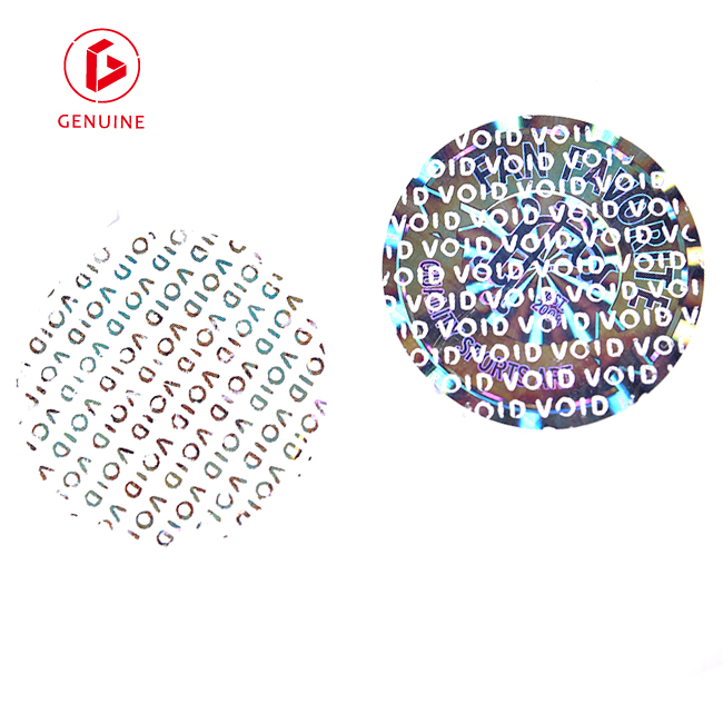 A close-up of a VOID message left on a surface after a label was removed