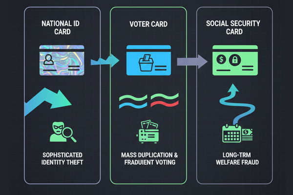 Specific Threats to Secure Cards A diagram showing different attack vectors for different types of cards