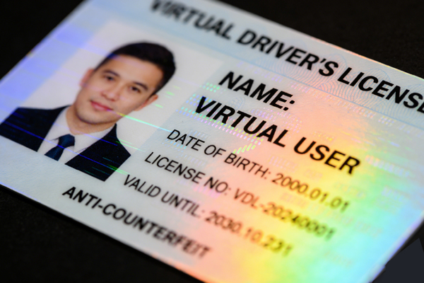 Layered Security Features for ID Cards An illustration showing multiple security features on one card.